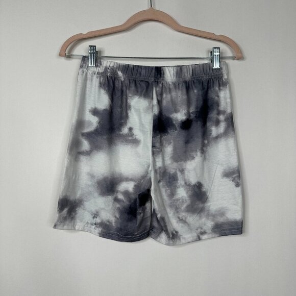 2/$30 Tie Dye Short Sleeve Tee Pull on Short Pajama Set Medium Gray Ecru #9426 - Picture 5 of 9